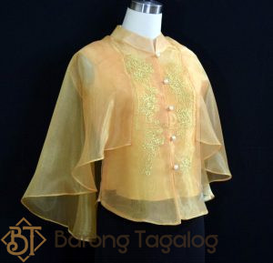 Gold Women's Cape Barong 5787 Side