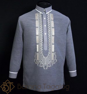 Gray Barong Tangalog 3571 Front