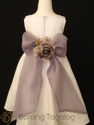 Poly Silk Organza Sash Classic Baby Dress 204 Back View