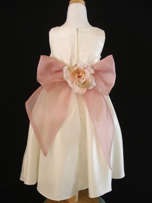 Poly Silk Organza Sash Classic Girl's Dress 204 Back View