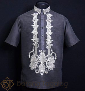 Short Sleeves Black Barong Taglog 1103B