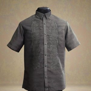 Short Sleeves Black Barong Tagalog 1050-B